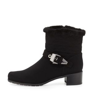 Stuart Weitzman Suede Moto Biker Booties
